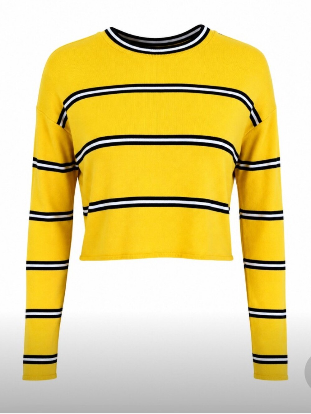Topshop 90's style women's striped yellow crop top size 4